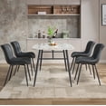 thumbnail image 4 of Yeshouse Juego de 2 sillas de comedor tapizadas, de cuero con patas de metal y asiento de esponja de alta densidad, diseño moderno de mediados de siglo para comedor y sala de estar, 4 of 7