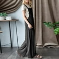 thumbnail image 4 of Olyvenn Women's Casual Jumpsuits Ribbed Front Pocket Loose Overalls One Piece Sleeveless Wide Leg Long Pant Rompers Dark Gray M, 4 of 5