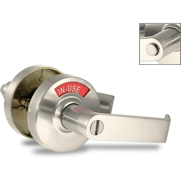 ADA Door Lock with Indicator in Satin Nickel Right-Handed