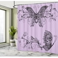 thumbnail image 4 of Ambesonne Spring Shower Curtain, Butterfly Floral Mandala Art, 69"Wx70"L, Lilac Black, 4 of 4