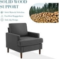 thumbnail image 6 of YOUDENOVA Modern Accent Chair Set of 2, Mid-Century Living Room Chair Linen Armchair with Wood Legs, Upholstered Cushion Small Sofa Chair Lounge Chair for Bedroom, Grey, 6 of 6