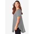 thumbnail image 3 of Roaman's Women's Plus Size Ultra Drape V-Neck Swing Tunic Top, 3 of 6