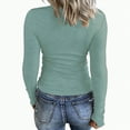 thumbnail image 4 of Towmus Women Casual Long Sleeve Tunic Tops V-Neck T Shirts Criss Cross Ribbed Casual Tee Slim Fitted Fall Blouse, 4 of 7