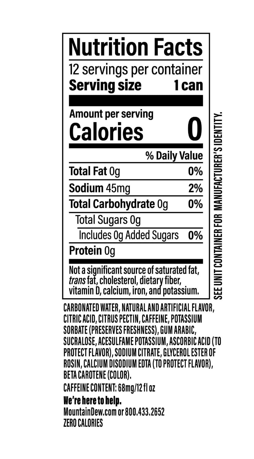 Mountain Dew, Dirty Dew Zero Sugar, Limited Edition , 12 Pack