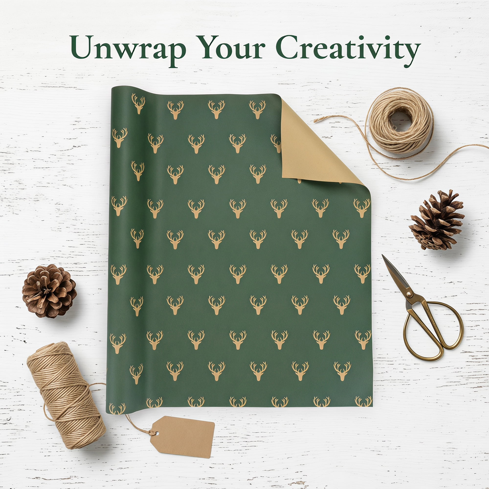 Unique Bargains Premium Gift Wrapping Paper for Christmas and Event Dark Green 27.6"x19.7"