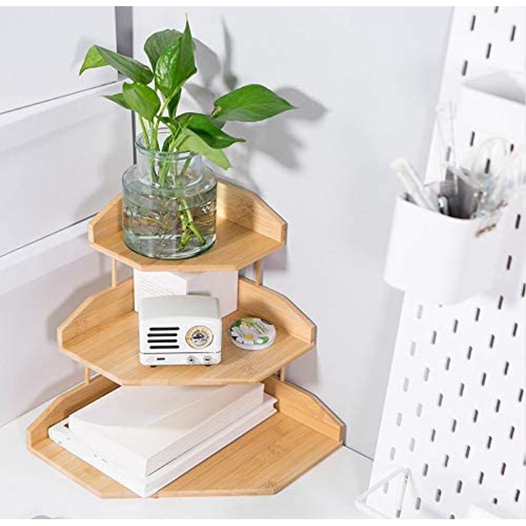 Bathroom Counter Organizer Corner Shelf Bathroom Organization Bamboo 3