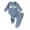 Blue, variant on Faraee Newborn Baby 2 Piece Outfit Set Lil Bro Sis Letter Embroidery Ribbed Knit Bodysuit and Pants Set 0 3 6 9 12 Months Soft Infant Boys Girls Clothes