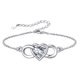 thumbnail image 1 of Pulsera de plata esterlina Silvora Mujer Corazón Infinito Diamante sintético Piedra natal Regalo de cumpleaños para madre e hija Abril, 1 of 8