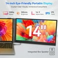 thumbnail image 4 of Blackview DCM6 Triple Laptop Screen Extender,14" 1080P FHD IPS Portable External Screen,Two Cable USB C Travel for 13-17'' Laptop,Plug & Play Compatible with Windows/Mac/Chrome OS and Mobile Devices, 4 of 9