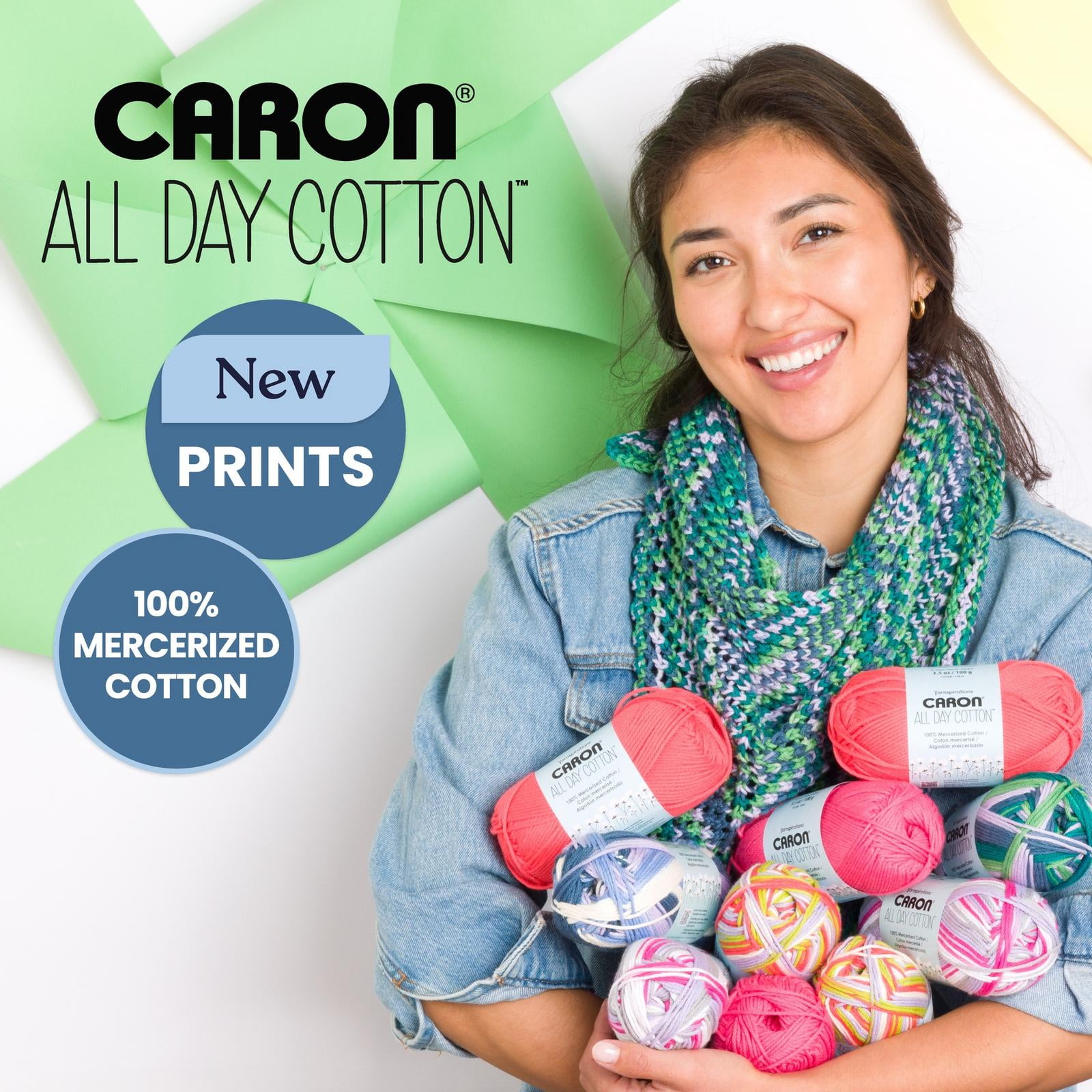 Caron® All Day Cotton™ #4 Moyen Coton Fil, 3.5oz/100g 173 Yards