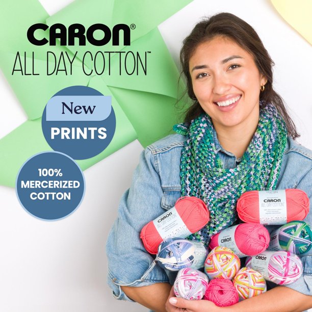 Caron® All Day Cotton™ #4 Worsted (Medium) Cotton Yarn, 3.5oz/100g