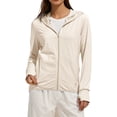 thumbnail image 1 of Baberdicy Beige Women's Ice And Sun Protective Jacket Light And Breathable Cycling Jacket, M, 1 of 5