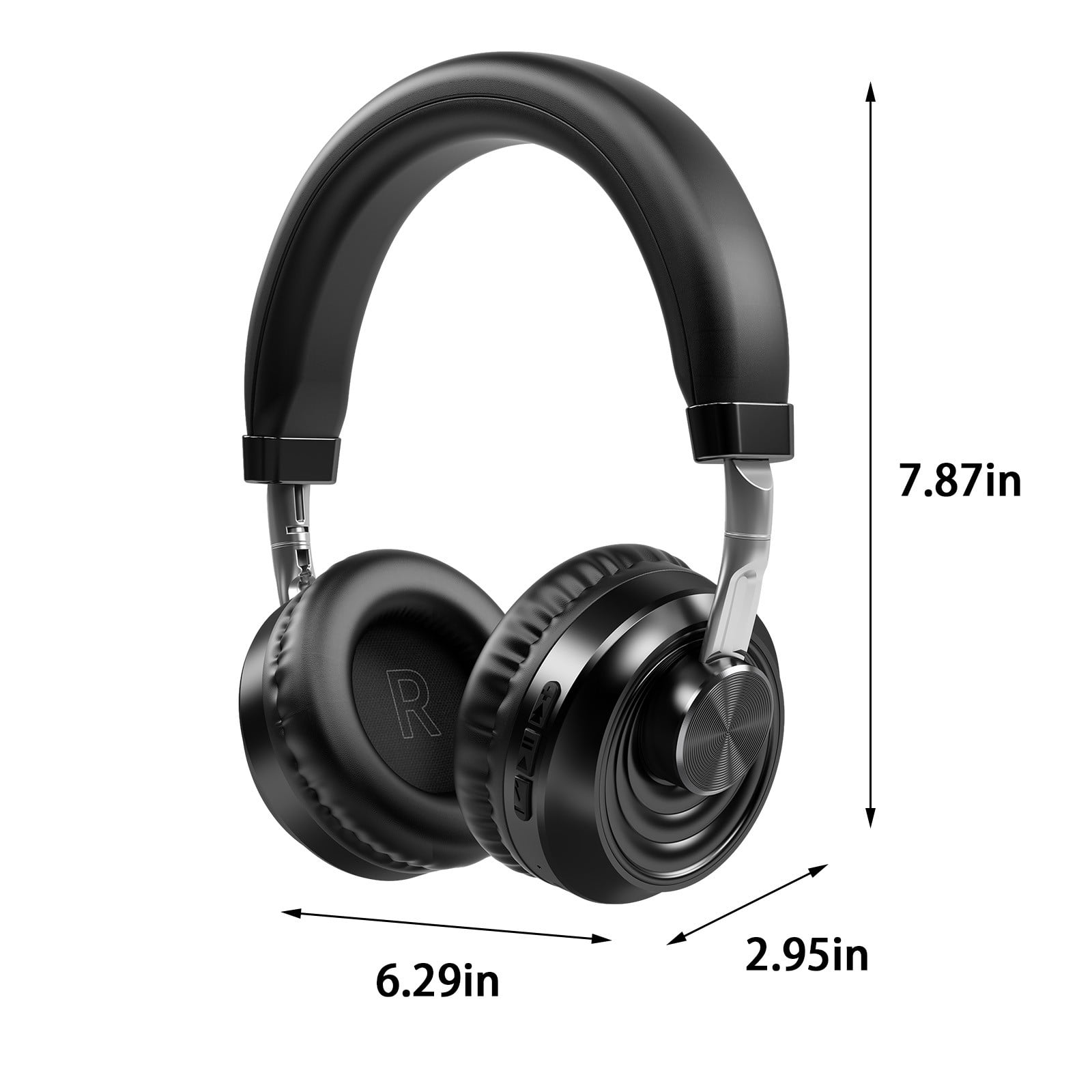 Bluetooth Wireless Headset with Mic for Work, Bluetooth 5.3, Advanced Noise Reduction Microphone, Clear Calls - Comfortable Over-Ear Headphones for PC, Laptop, iPhone, Android, Zoom, Office,Black