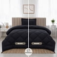 thumbnail image 6 of Lux Decor All-Season Twin Comforter Set 2 PC, Reversible Bedding Set with Diamond Quilted Design Comforter and 1 Pillow Sham, Lightweight & Cozy Set de Cama Black, 6 of 9