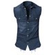 thumbnail image 2 of Chaleco vaquero estilo años 80 para hombre: chaqueta vaquera sin mangas con bolsillos laterales, diseño punk retro, 97 % algodón, tallas S-XXL, 2 of 5