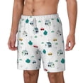 thumbnail image 2 of Balery Cartoon House Car Mens Swim Trunks Swim Shorts for Men Quick Dry Inseam Beach Shorts with Compression Liner Pocket-3X-Large, 2 of 9