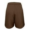 thumbnail image 6 of Dress Shorts for Women, Audhol Womens Casual Solid Elegant Zipper Waist Suit Shorts Pants Elastic Waist Side Pockets Business Shorts Womens Shorts Dressy Casual Brown M, 6 of 7