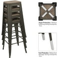 thumbnail image 6 of Homall 30" Indoor Outdoor Stackable Industrial Square Wood Top Modern Metal Bar Stool, Set of 4, Gun, 6 of 7