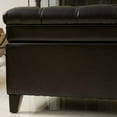 thumbnail image 5 of Newest Solid Wood Storage Ottoman Bench - 49.75" Extra Long, Leather Upholstered with Tufted Top, Espresso Brown, 5 of 7