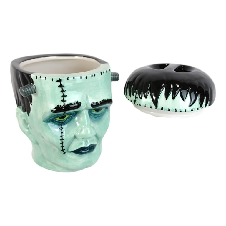 Vintage Halloween Frankenstein Small Cookie Jar Candy Dish Ceramic Vigor