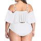 thumbnail image 4 of Trajes de baño de una pieza con hombros descubiertos y talla grande para mujer, 4 of 4