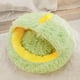 thumbnail image 2 of Cama de gato con capucha de otoño e invierno de felpa con cojín lavable extraíble Zulema Cozy Cave Verde 35cm, 2 of 6