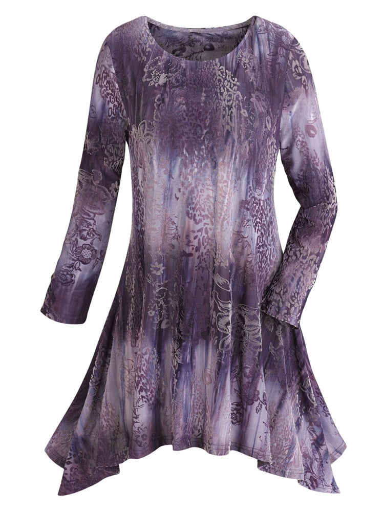 new look velvet burnout tunic dress