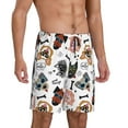thumbnail image 2 of Tideii Hip Hop Dog Print Men's Short Pajama Pants, Elastic Pocket Summer Pajama Pants Sleepwear, Lounge Pants-Large, 2 of 6