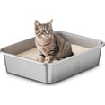 thumbnail image 1 of Caja de arena para gatos Qiuma de acero inoxidable con mango de 15,6 x 11,6 x 3,9 cm, 1 of 6