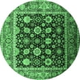 thumbnail image 1 of Ahgly Company Indoor Round Oriental Emerald Green Traditional Area Rugs, 6' Round, 1 of 4