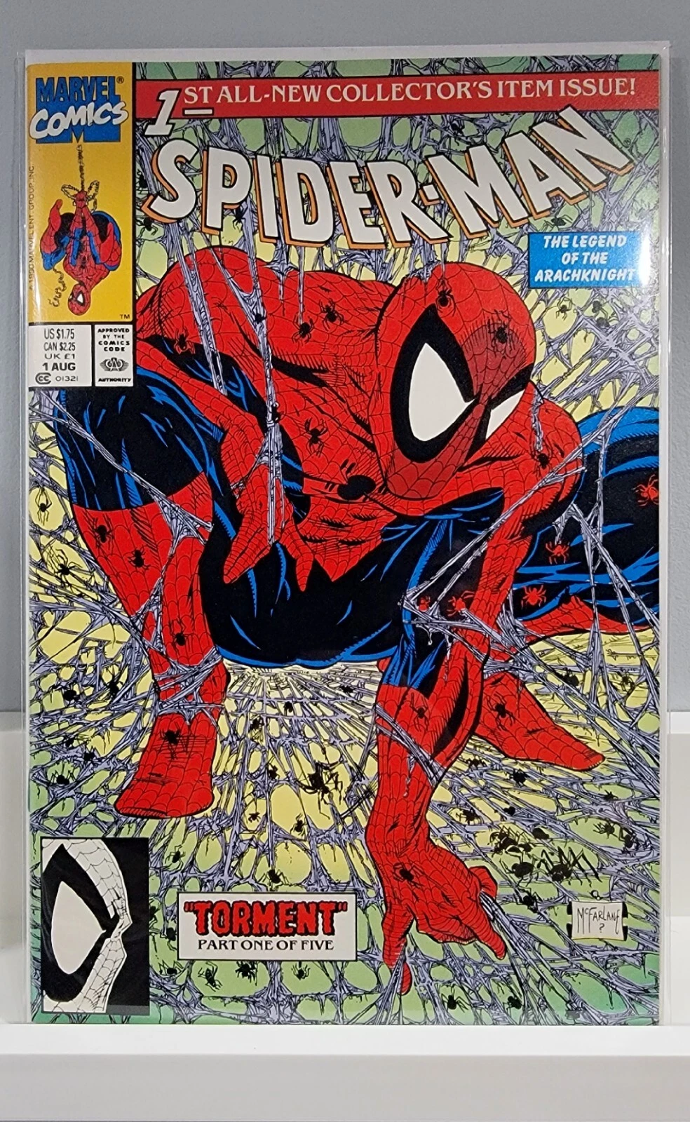 Spider-Man #1 Green Cover Todd McFarlane Torment Marvel Comics 1990