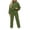 Army Green, variant on Jerdar Womens 2 Piece Lounge Sweat Sets Quarter Zip Mock Neck Sweatshirt Wide Leg Sweatpants Oversized Side Pockets Casual Airport Travel Outfits L