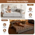 thumbnail image 6 of Chesterfield Pull Out Convertible Sofa Bed, Classic Flower Tufted Velvet Loveseat Sleeper Couch With Roll Arms and Pillows, for Living Room Apartment Office, 6 of 16
