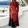 thumbnail image 6 of Halloween Women's 3/4 Sleeve Dresses Wrap V Neck Cute Halloween Graphic Sundress A-Line Casual Summer Sundress, 6 of 6