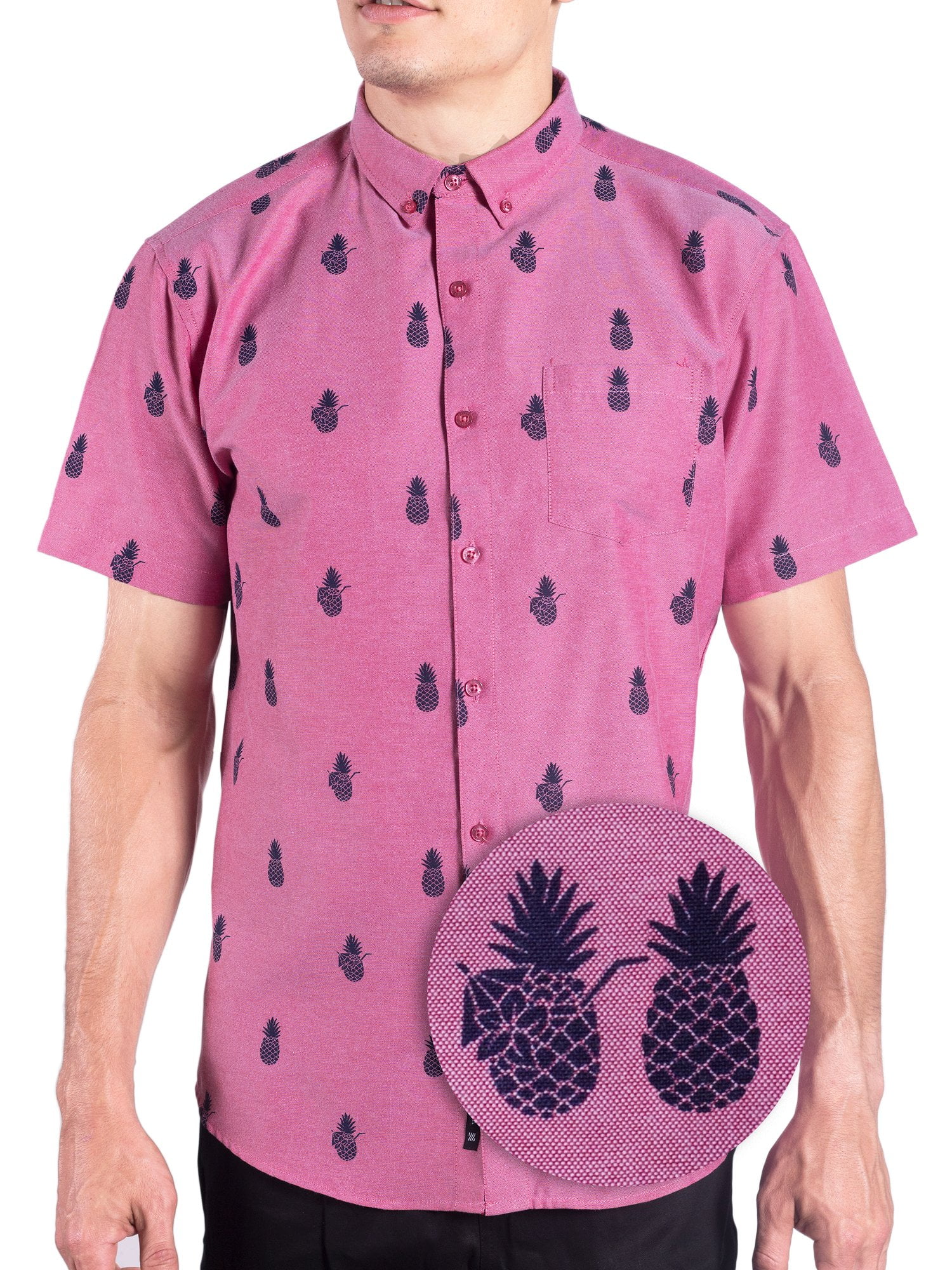 Visive Visive Mens and Big Mens Pineapple Printed Short Sleeve Casaul