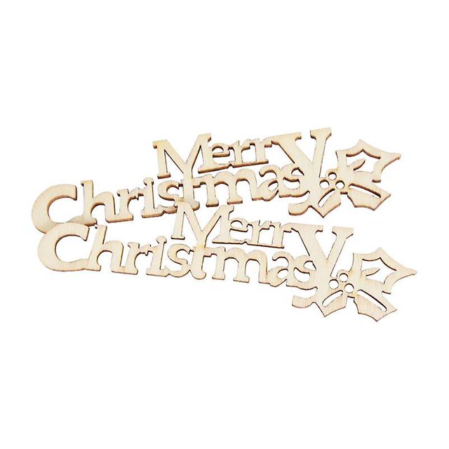 Madera Feliz Navidad Letras DIY Madera Artesanía Mesa Adornos navideños para el hogar Navidad Nata