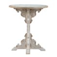 thumbnail image 5 of Tcbosik Wooden Carved Table, 23.8" Farmhouse Style Wood Pedestal Side Table, Antique White, 5 of 7