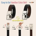 thumbnail image 3 of Women Reversible Leather Belt with Rotating Pin Buckle for Jeans Pants Dresses, 3 of 7