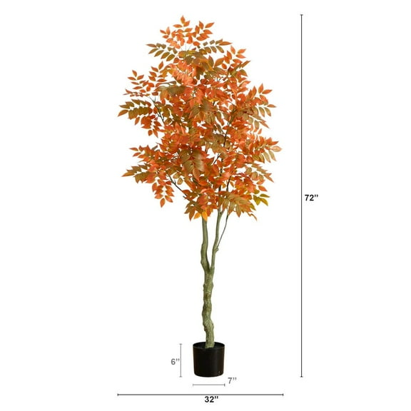 Nearly Natural 6ft. Autumn Sumac Artificial Fall Tree