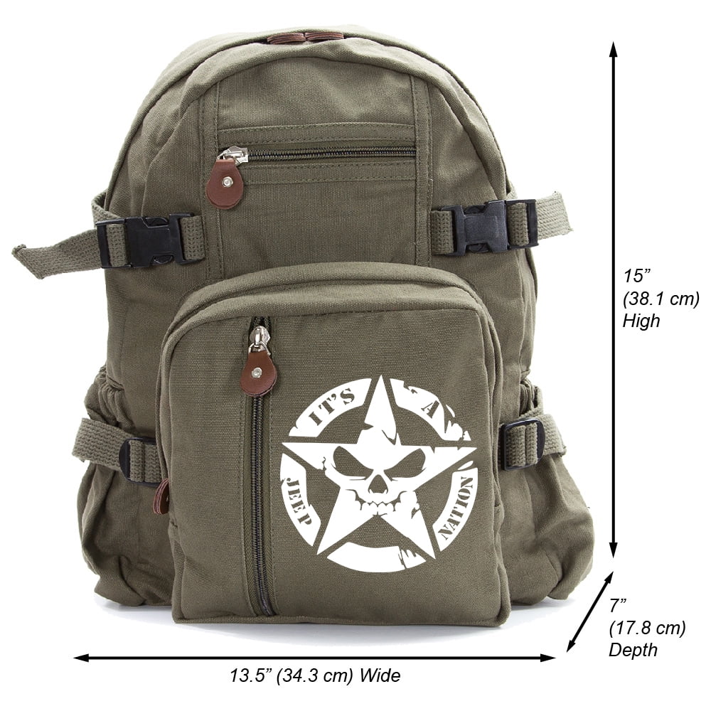 Grab A Smile It's a Jeep Nation Heavyweight Canvas Backpack Bag