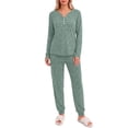 thumbnail image 2 of Fantaslook Womens Pajamas Sets Long Sleeve Matching Lounge Set Fall Travel Outfits Jogger Sweatsuits with Pocket Button Down Sleepwear, 2 of 9