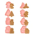 thumbnail image 4 of Cortador de galletas de Navidad de Papá Noel, molde de prensa de galletas, sello de plástico, confitería, herramientas de pastelería para hornear de cocina, 8 piezas, 4 of 5