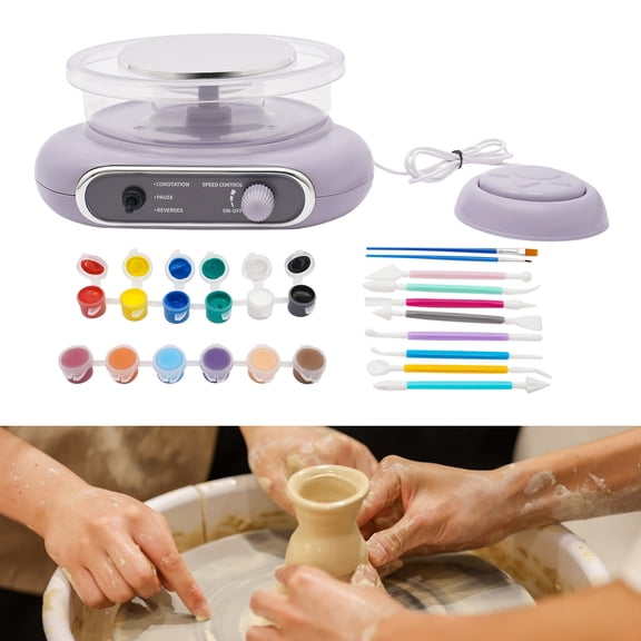 Mini Pottery Wheel Electric Ceramic Wheel Machine 0-200Rpm Speed Clay Making DIY