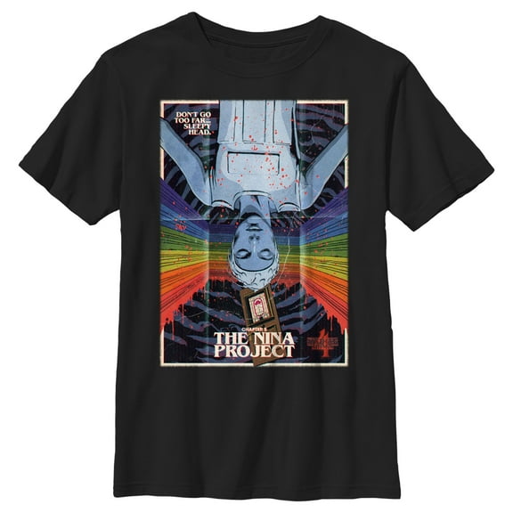 Netflix Boy's Stranger Things Retro Nina Project Poster Graphic T-Shirt
