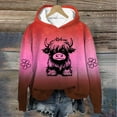thumbnail image 2 of UTSJKR Highland Cow Sweatshirt for Women Cute Cow Graphic Pullover Tops Girls Cowgirl Long Sleee Hooded Sweat Shirt Red M, 2 of 4