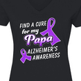 thumbnail image 4 of Inktastic Alzheimer's Awareness Find a Cure for my Papa Women's V-Neck T-Shirt, 4 of 5