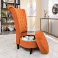 thumbnail image 4 of US Pride Furniture   20" Wide Velvet High Back Vanity Chair for Living Room, Red Orange, 4 of 5