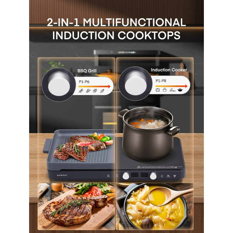 Fohere Induction Cooktop, 1800W Dual Burner photo 3