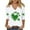 White, variant on Odbmxy 3/4 Sleeve Womens T Shirts Plus Size St. Patrick's Day V-Neck Womens Shirts Graphic Loose Vacation Soft Casual Black Shirts