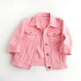 thumbnail image 7 of Zaldita Women's 3/4 Sleeve Denim Jacket Button Down Stretch Denim Jean Jacket Coats With Pockets Pink XXL, 7 of 7